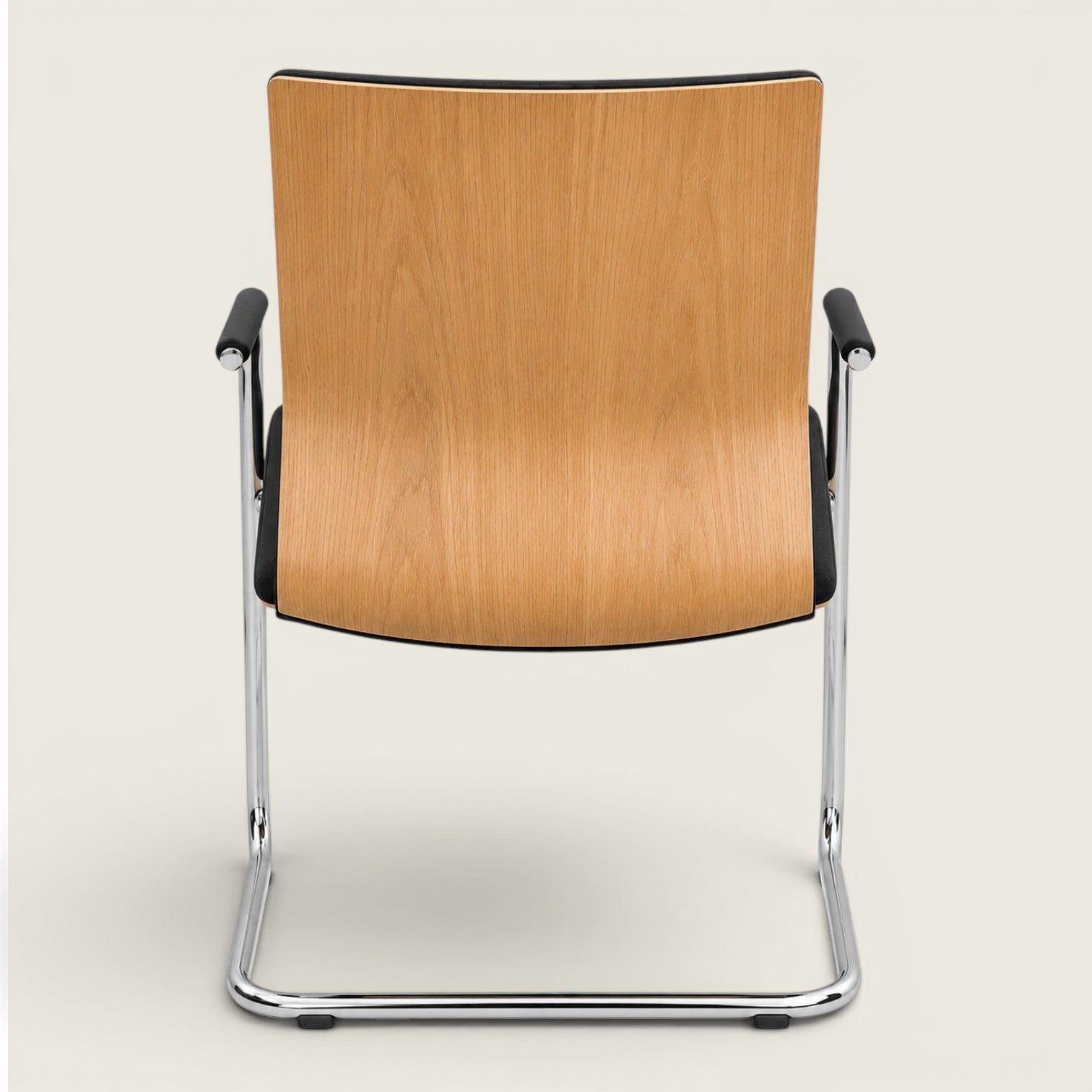 LD Seating: Conference Chair in Black Fabric with a Oak Back Finish - Refurbished