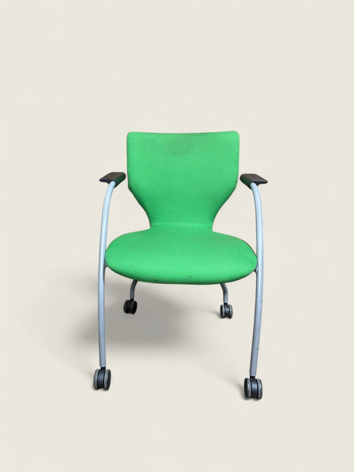 Orangebox: Green Visitors Side chair with Castors - Refurbished