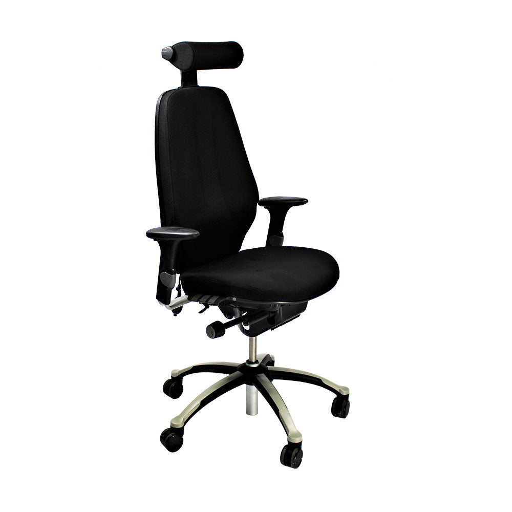 RH Logic: 400 High Back Office Chair with Headrest - Black Fabric - Refurbished