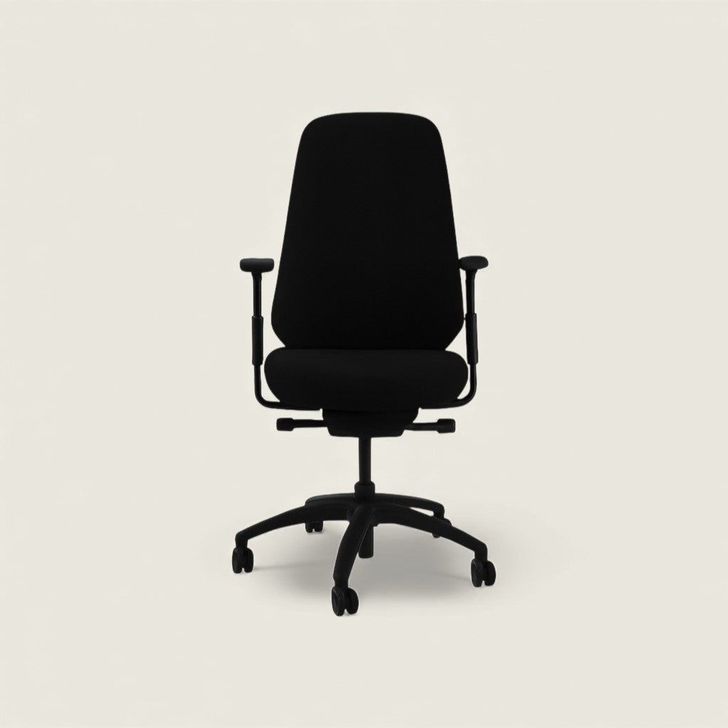 RH Logic: Silla de oficina ergonómica negra con respaldo alto 400 - Reacondicionada