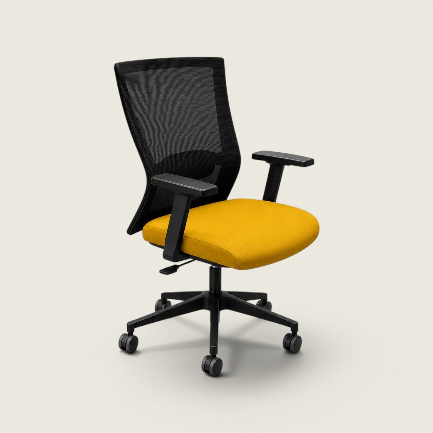 Saxen: Mesh Back Task Chair in Yellow Fabric - Refurbished