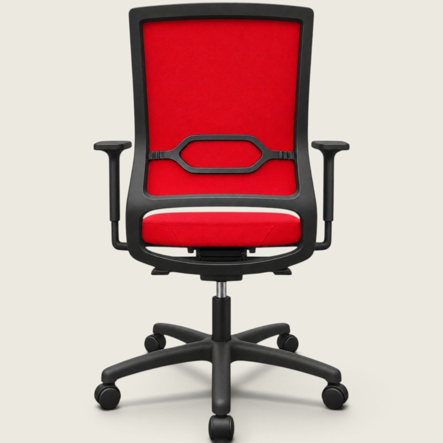 Sedus: Quarterback Task Chair in Red Fabric with a Red Fabric Back - Refurbished