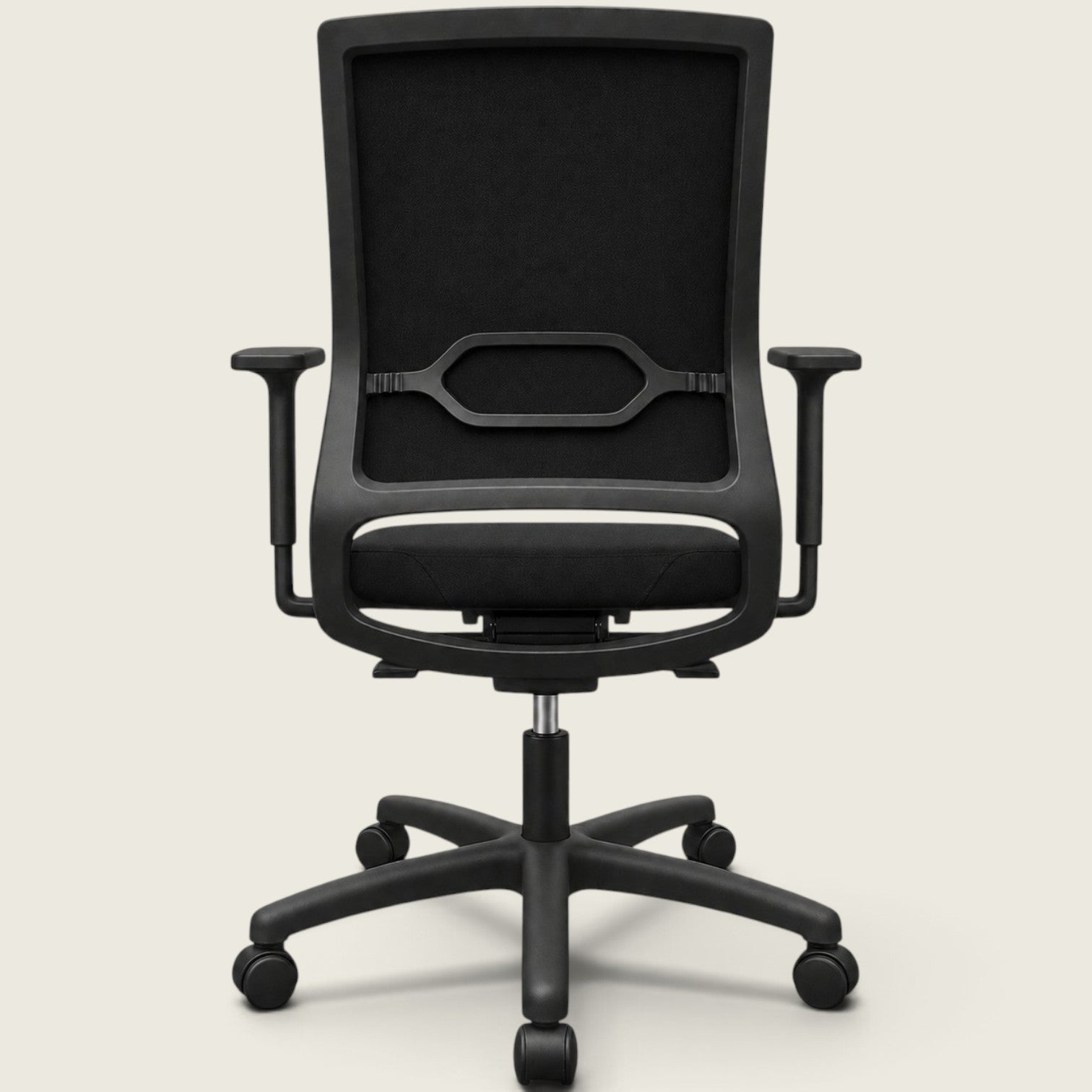 Sedus: Quarterback Task Chair in Black Fabric with a Black Fabric Back Refurbished