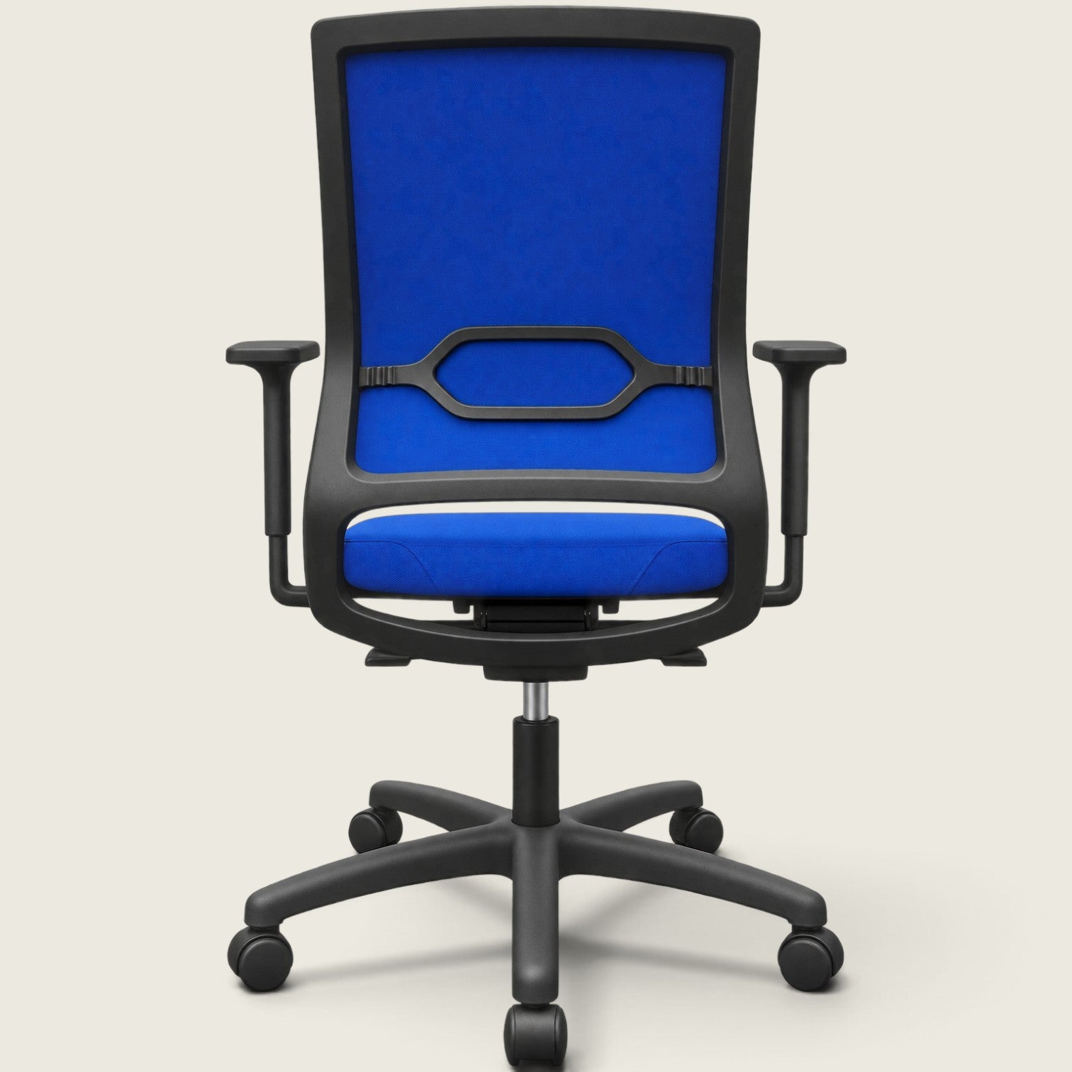 <tc>Sedus</tc>: <tc>Quarterback</tc> Silla de oficina en tela azul con respaldo de tela azul - Restaurada