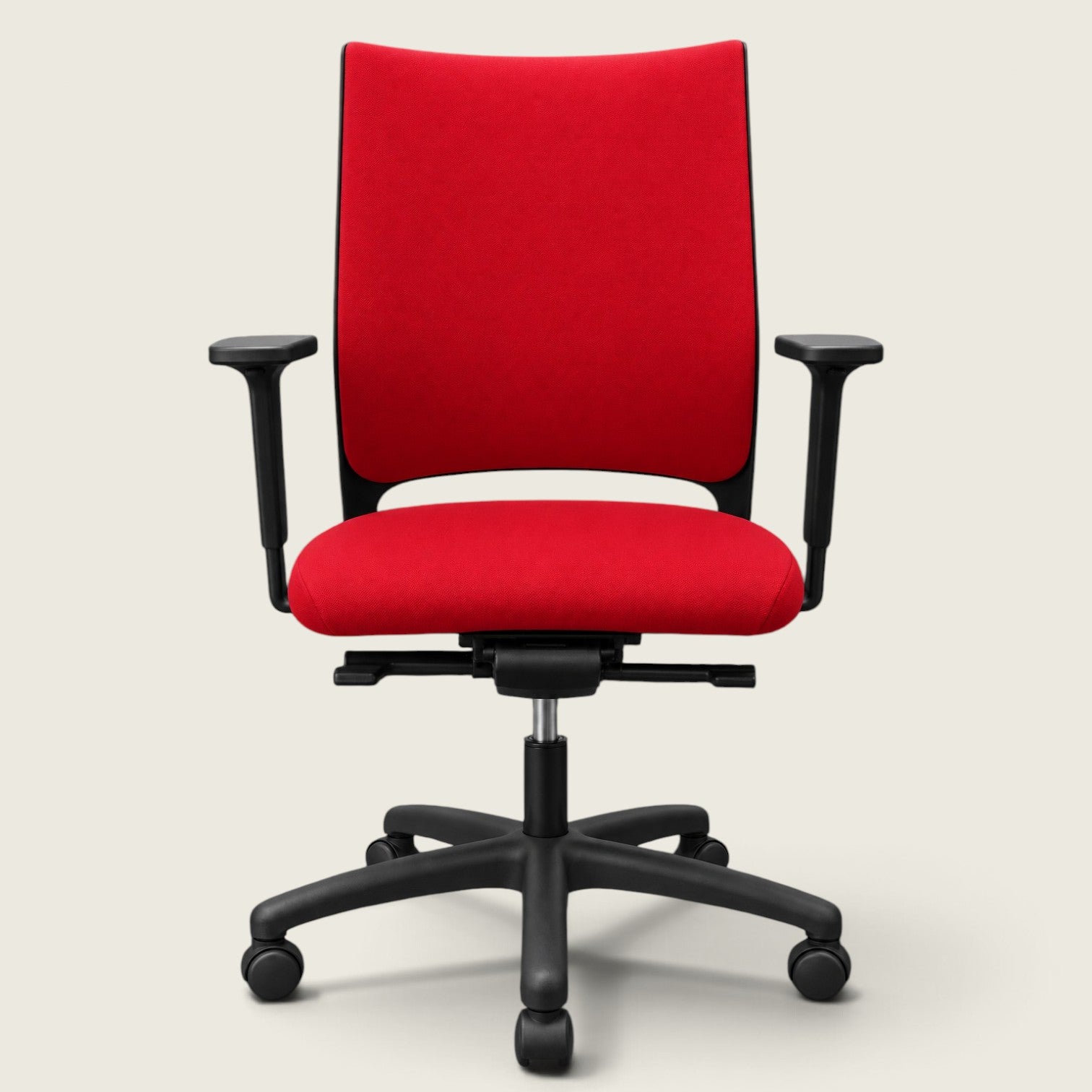 <tc>Sedus</tc>: <tc>Quarterback</tc> Silla de oficina en tela roja con respaldo de tela roja - Restaurada
