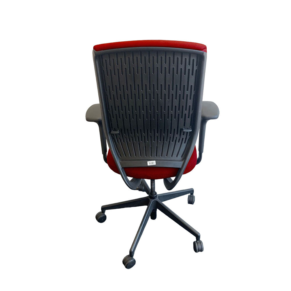 Senator: Evolve High Back Chair with Height Adjustable Arms in Red Fabric - Refurbished