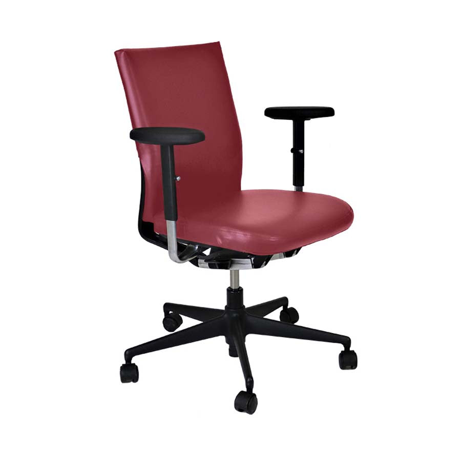 Vitra: Axess Office Chair in Burgundy Leather - Refurbished