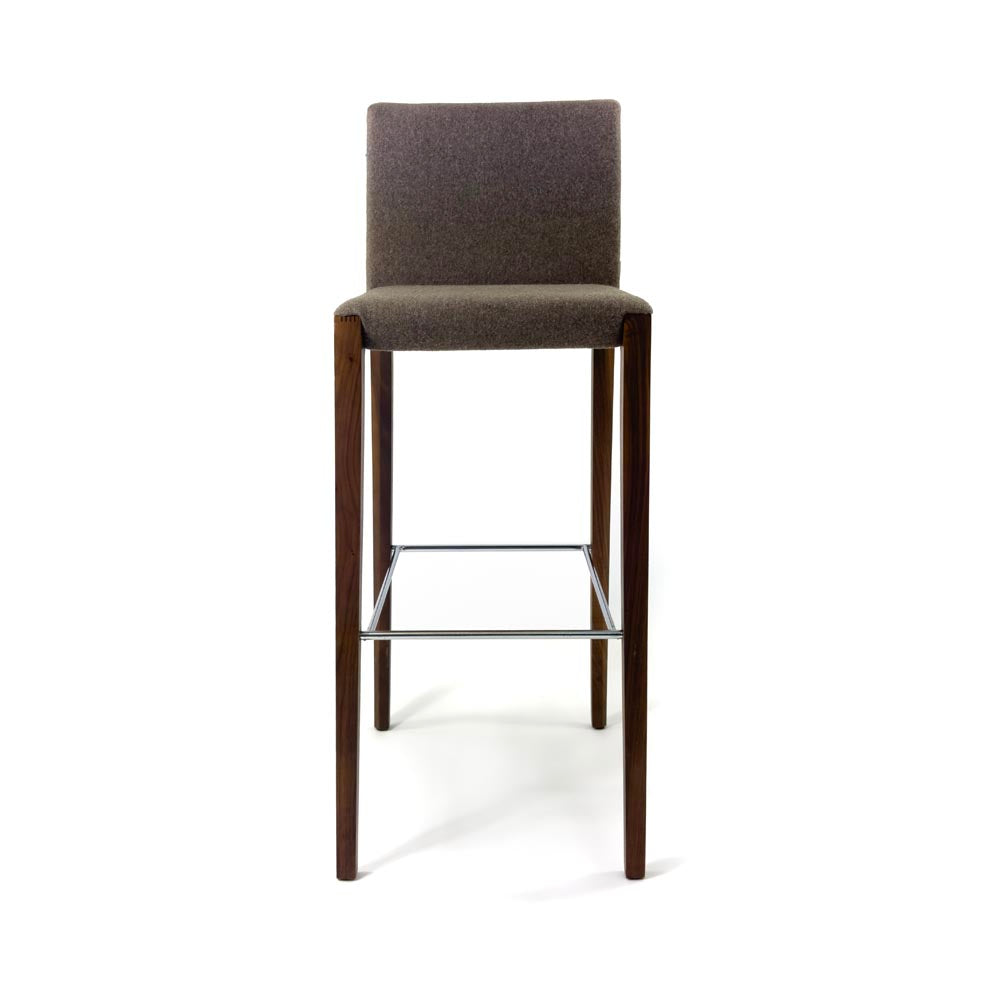 <tc>Walter Knoll</tc>Taburete de bar Andoo en tela marrón oscuro - Reacondicionado