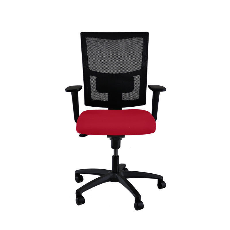 The Office Crowd: Silla operativa Ergo de tela roja - Reacondicionada