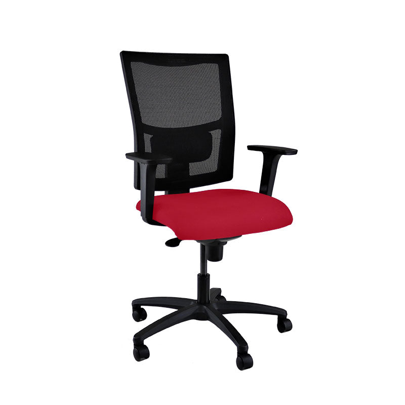 The Office Crowd: Ergo Task Chair in Red Fabric - Refurbished