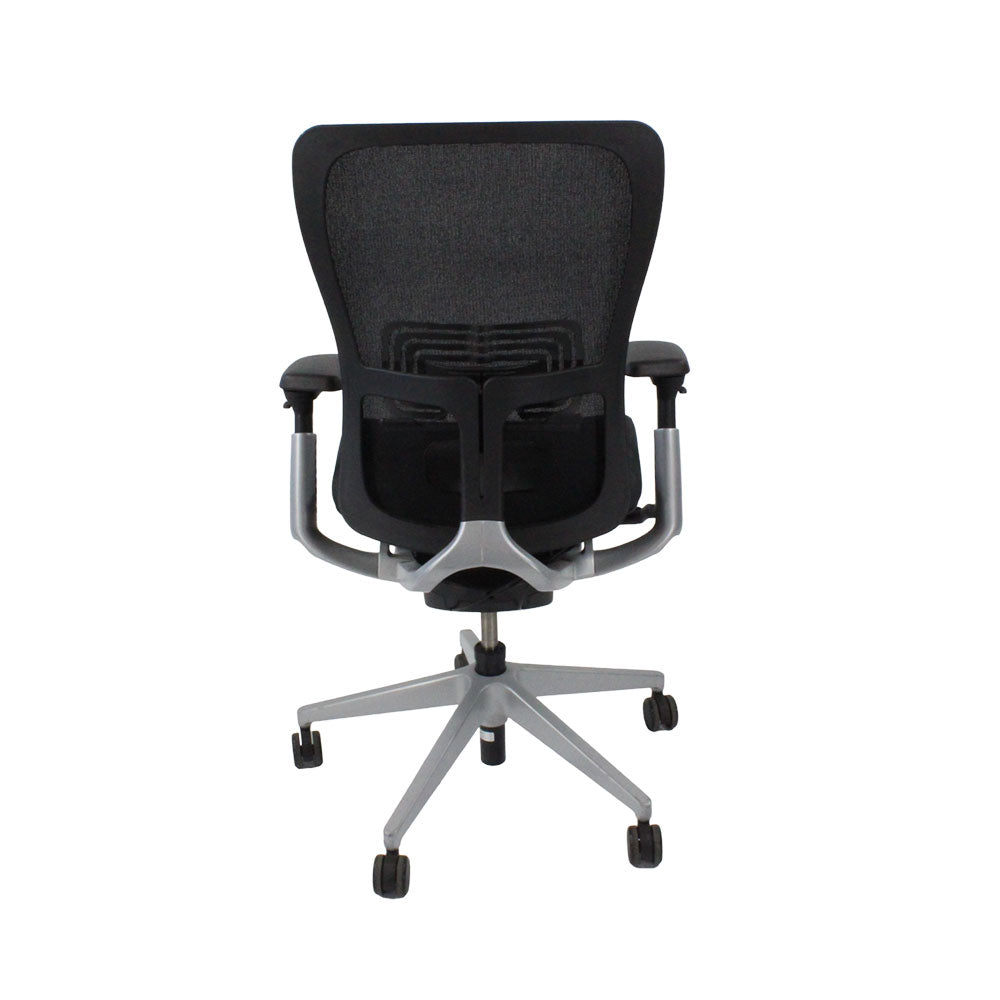 Haworth: Zody Comforto 89 Task Chair in Black Leather/Grey Frame - Refurbished