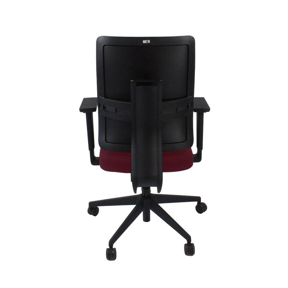 Viasit: Toleo Move Upholstered Back Task Chair In Burgundy Leather - Refurbished